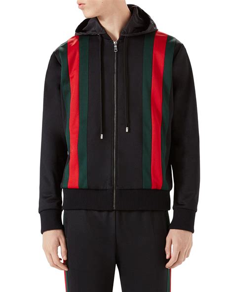 black striped gucci jacke|Gucci track jackets.